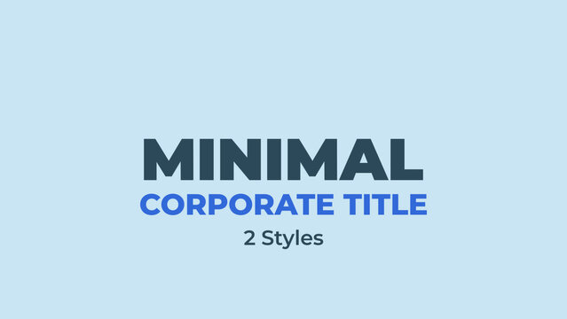 Minimal Blue Corporate Intro Title Animation Wide &ndash; 2 Animation Styles