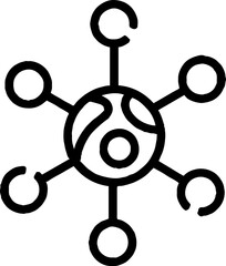 Fototapeta premium Central network connection icon vector illustration