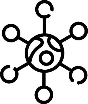 Central network connection icon vector illustration