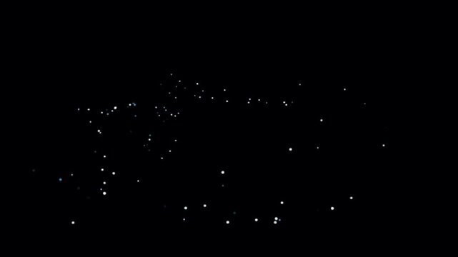 Animation blue light sparkle particle on black background.