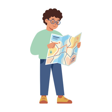 A curious explorer carefully studies a map, charting a course for an exciting outdoor adventure, celebrating the spirit of discovery on Public Lands Day