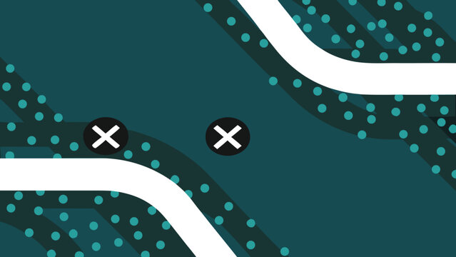 abstract geometric pattern with crosses teal and white