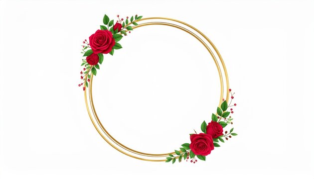 Colorful 3d vector illustration of a round frame design featuring red hearts and spheres mixed with red and white eggs as a decorative Christmas element symbol