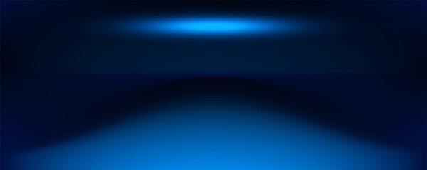 Fototapeta premium smooth gradient dark blue light studio room with copy space for you design background