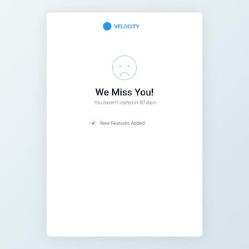 We Miss You Digital App Re engagement Notification Screen