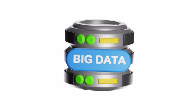 3d ux icon motion digital server icon for big data storage, suitable for technology blogs, cybersecurity concepts, data management companies, and information technology presentations.