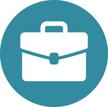 Business briefcase icon in circle