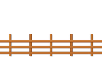 Obraz premium Wooden ranch fence illustration on transparent background
