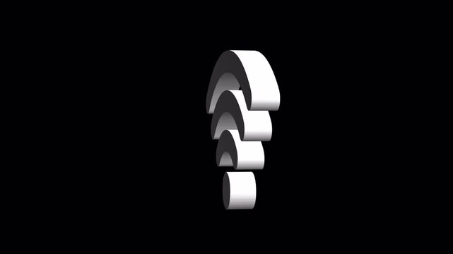 White 3D Rotating Wifi Wireless Signal Icon. Alpha Transparency Channel. Drag and Drop. Ideal for technology tutorials, connectivity concepts, UI overlays, global communication. 4K.