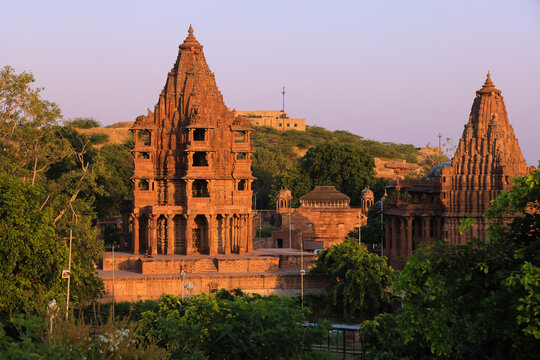Mandore Garden cenotaphs and Hindu temples in Jodhpur, India