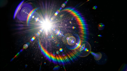 Obraz premium lens flare, rainbow light, bright star