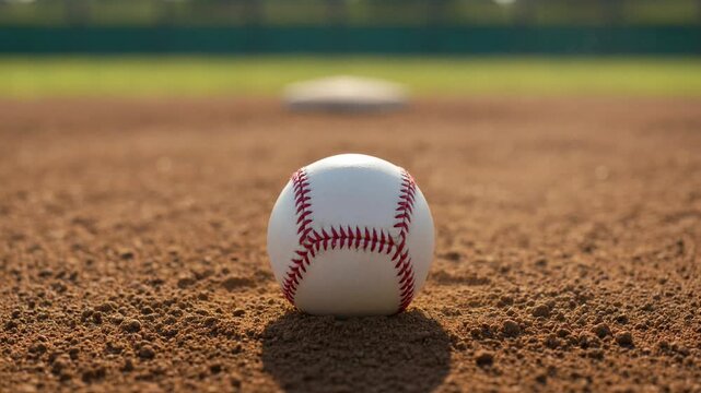 Baseball on Field - Sports Team Game Action, Athletic Competition, Outdoor Sports Event