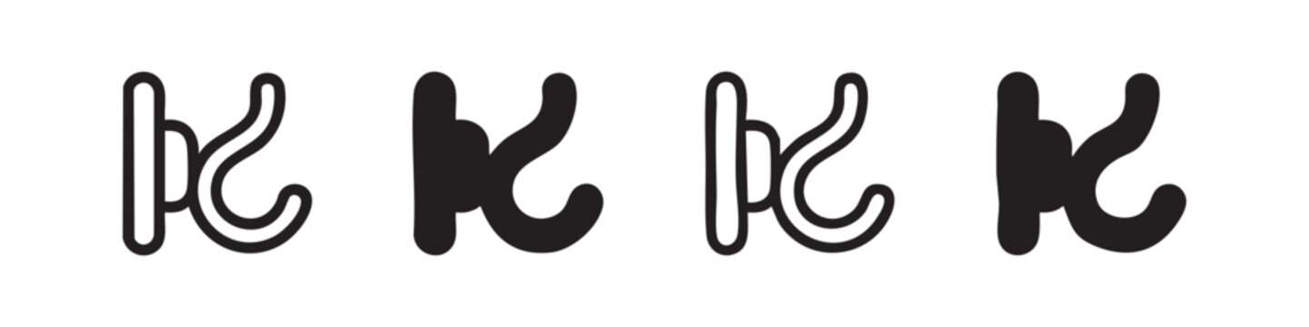 Wall Hook and Hanger Icons Set for Household Storage