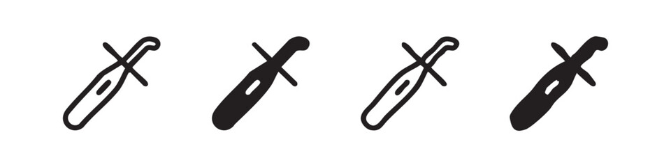 Fototapeta premium Surgical scalpel knife icon set for medical procedure and hospital operation.