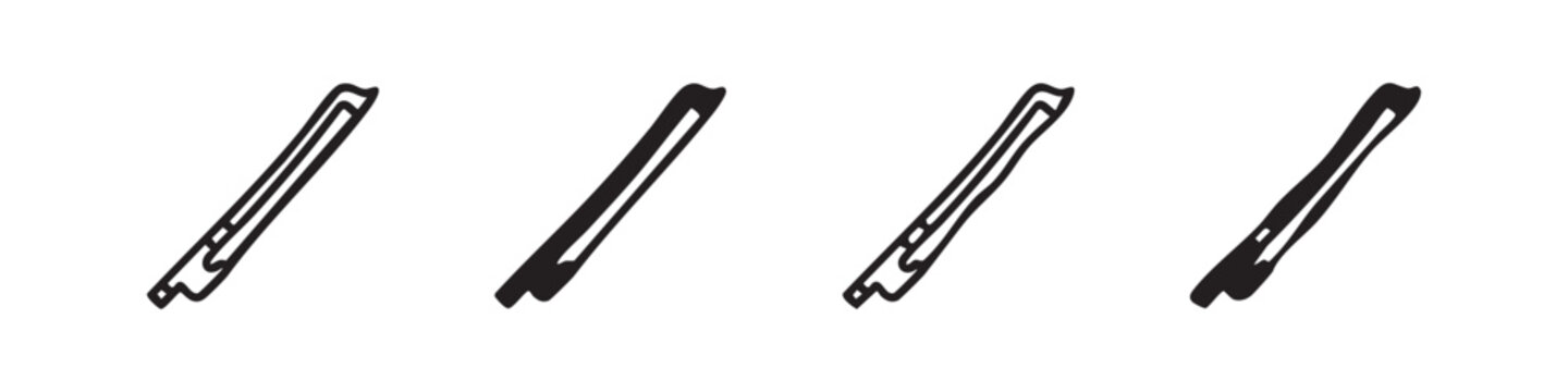 Violin Bow Musical Instrument Accessory Icon Set