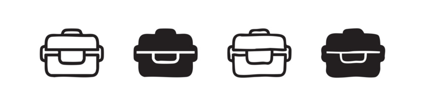 Lunch box and insulated cooler icons for food storage and picnic themes