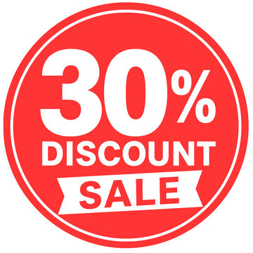 30 percent discount sale red circle