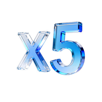 [Transparent Background PNG]3D Glass X5 Symbolic Illustration