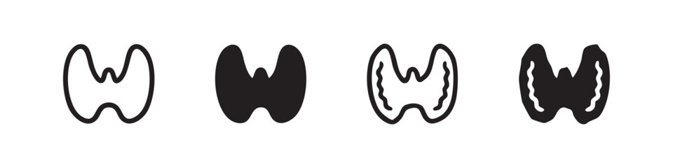 Obraz premium Thyroid gland human organ medical anatomy icon set