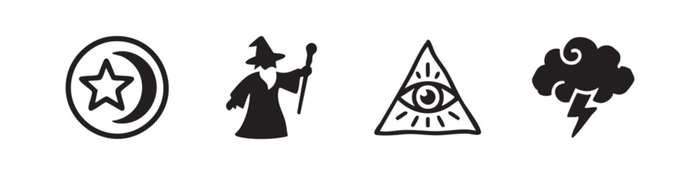 Mystical Occult and Magic Symbol Icons Collection