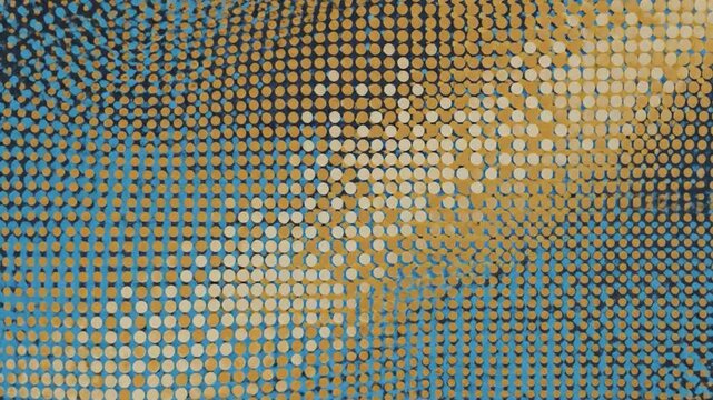 Abstract background with a pattern of small circles in various shades of color, creating a textured design element