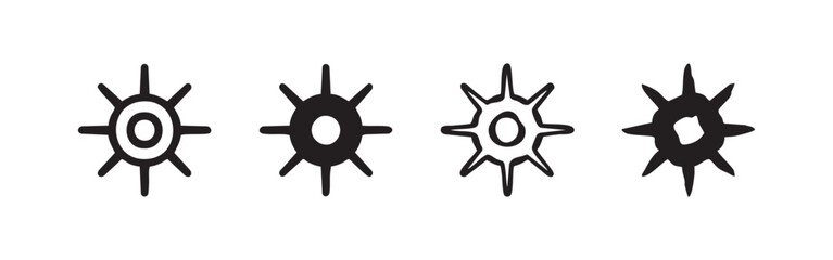 Obraz premium Virus Bacteria and Microorganism Science Icons Set
