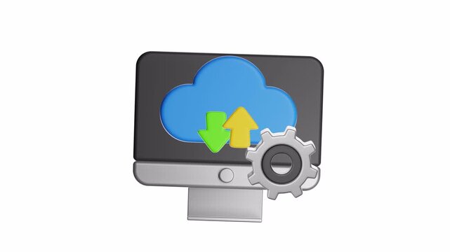 3d ux icon motion suitable for technology blogs, online security websites, cloud storage services. Perfect for illustrating cloud computing concepts and data privacy articles.