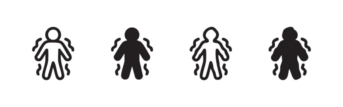 Shaking Person Icon Set Shivering or Vibrating Human Figure