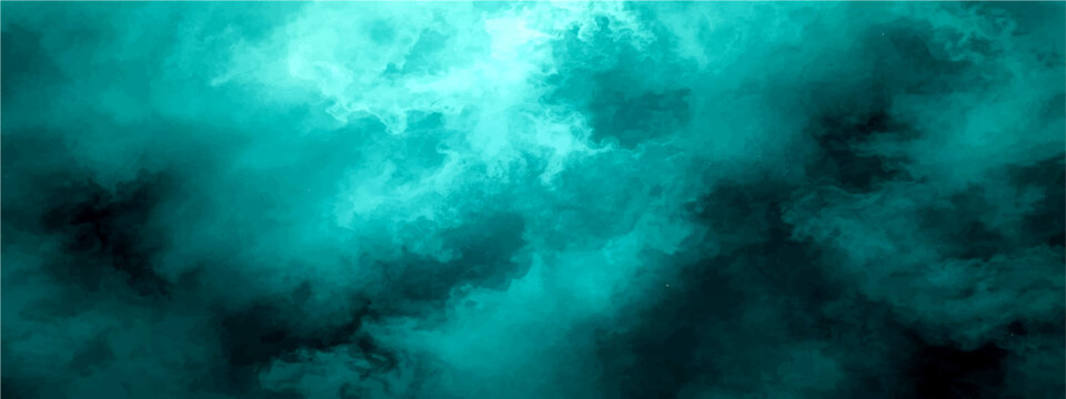 Vector Abstract turquoise smoke texture, evoking the mystique of nebulous atmosphere.