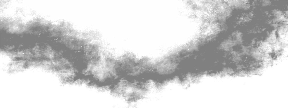 Vector Abstract smoky cloud pattern forming atmospheric smoky design element on isolated backdrop with wispy fume effect.