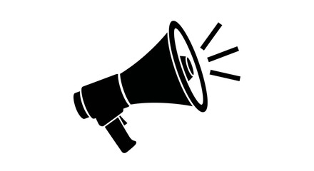 A megaphone loudly announces an event with sound waves emanating from it. © Pata