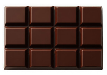 Naklejka premium Delicious dark chocolate bar with grid pattern isolated on transparent background