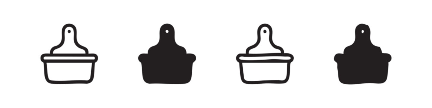Washing Basin Icons Set, Bathroom or Kitchen Sink Fixture Illustration