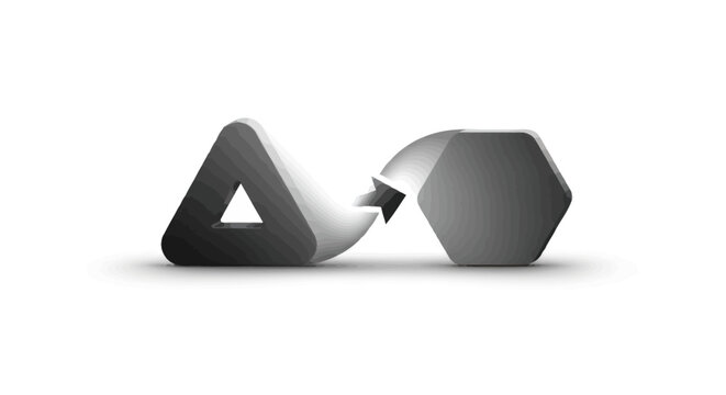 triangle to hexagon transformation symbol vector illustration