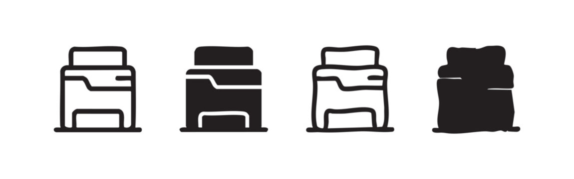 Server rack and server icons set