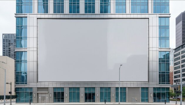 Large billboard advertisement mockup on modern building exterior