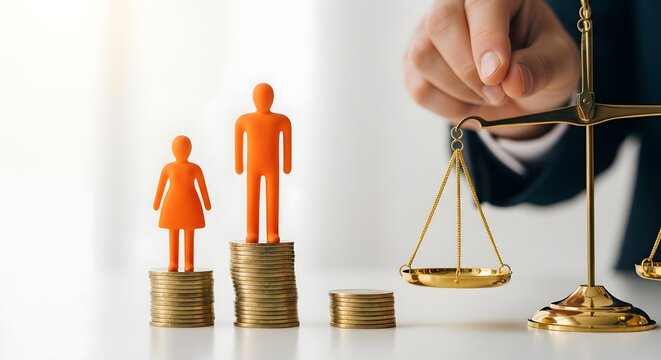 Concept of Justice and Balance Using Scale and Figurines