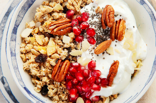 Granola bowl for healthy breakfast.
