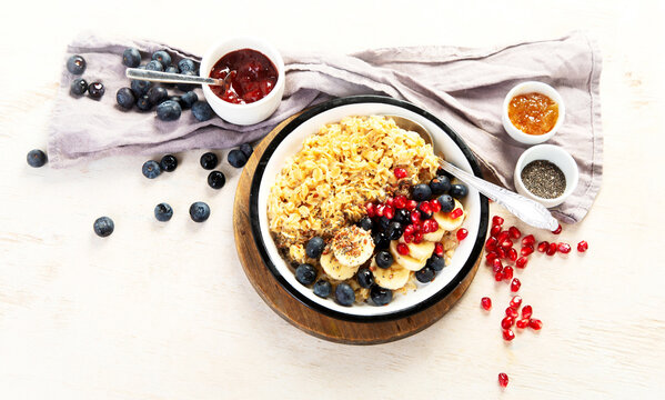 Concept for a healthy vegan meal for breakfast.