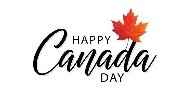 Happy canada day vibrant watercolor illustration with maple leaf celebrating canadian national day