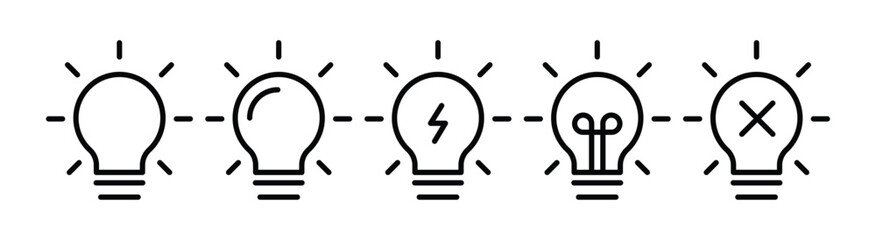 Light bulb icons set showing various glowing lamp symbols for business creativity and innovative idea generation process © mr fida 