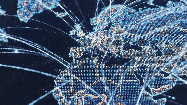 Digital world map with connections ideal for tech startups and software promos