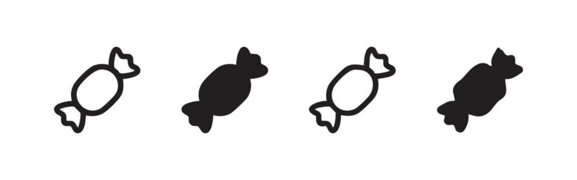 Candy Icons: Outline and Solid Black Variations