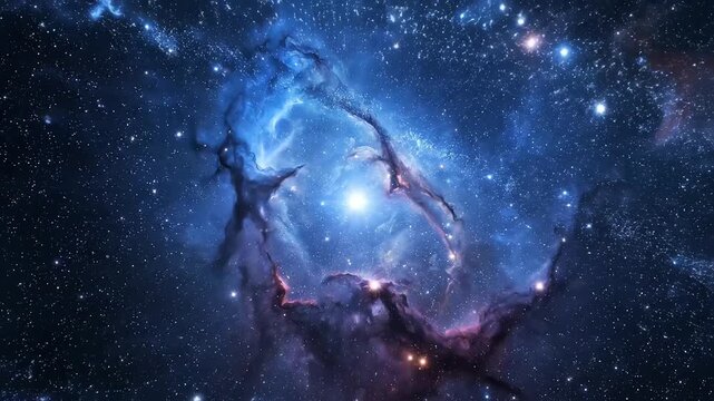 Cosmic nebula with stars and gas clouds for creative digital media and visual arts