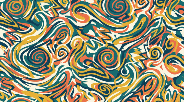 Vibrant Swirling Abstract Pattern with Organic Shapes.