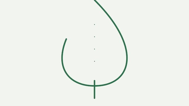 Minimalist green leaf outline vector illustration a simple organic design element for nature ecology or growth concepts isolated on a white background