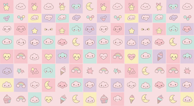 Colorful cartoon animal faces icons.