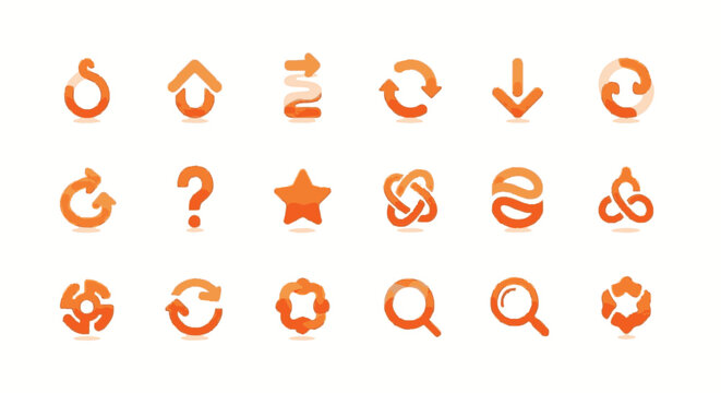 Collection of various web icons symbols.