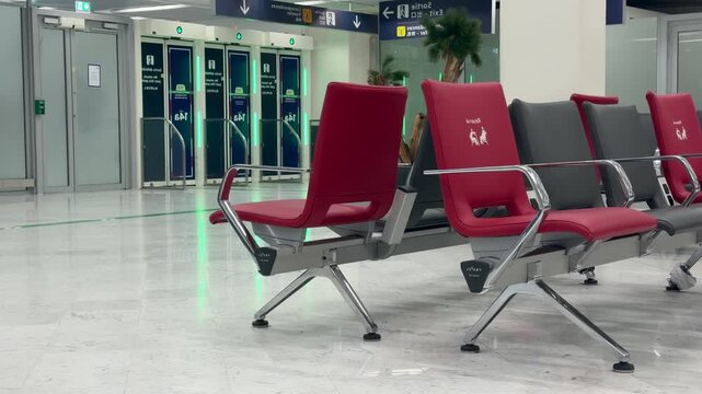 Quiet traveler resting in airport lounge with delayed flight atmosphere