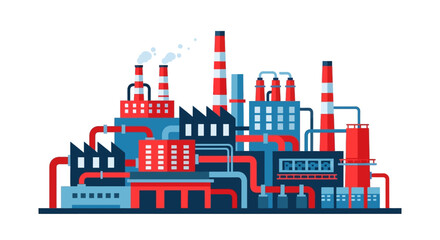 Obraz premium Industrial Complex Vector Illustration